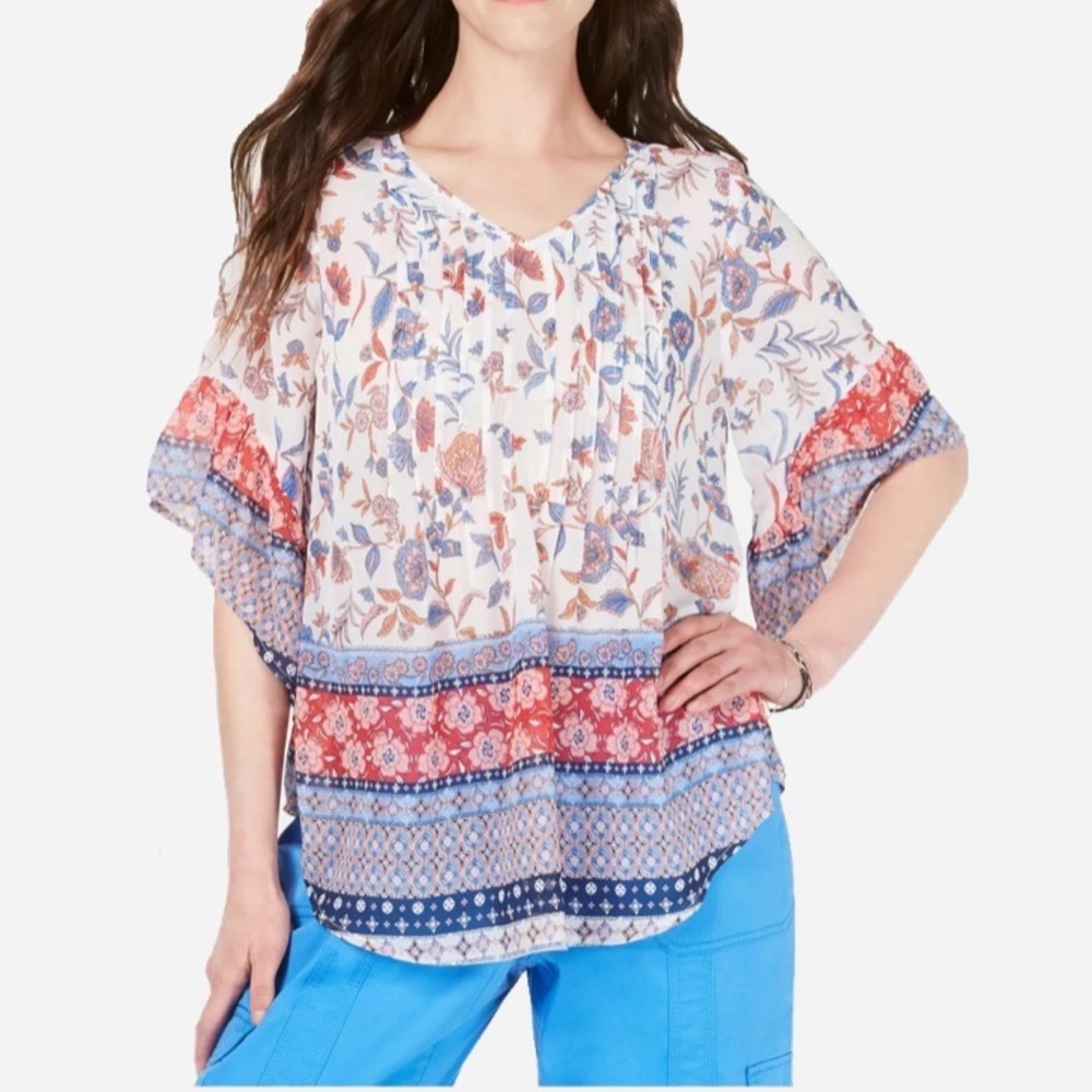 🌸New🌸 V Neck Blouse Top Style & Co. Sz S NWT